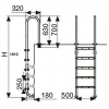 Лестница Pool King M204A, 4 ступени, AISI-304 - wod-mir.ru 