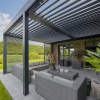 Пергола Aquaviva Авангард 5,3х3,6м, Антрацит (монтаж к стене, руч. упр. ламелями) - wod-mir.ru 