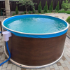 Бассейн Лагуна 4х1,25м круглый, темное дерево - wod-mir.ru 