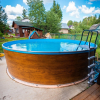 Бассейн Лагуна 7х1,25м круглый, светлое дерево - wod-mir.ru 