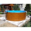 Бассейн Лагуна 4,0х1,25м круглый, светлое дерево - wod-mir.ru 