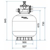 Фильтр Aquaviva P500, 10м³/ч, д.527мм - wod-mir.ru - Екатеринбург 