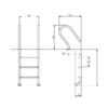 Лестница Hayward Mixta MXI5HF узкий борт, AISI-304 (5 ступеней) - wod-mir.ru - Екатеринбург 