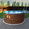 Бассейн Лагуна 2,5х1,25м круглый, светлое дерево - wod-mir.ru 