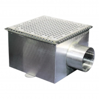 Донный слив RunwillPools Р4-09L квадратный, 200х200х120, AISI-316 (под плитку) - wod-mir.ru 