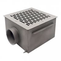 Донный слив Xenozone СД.20.1 с пазами, 200х200х120мм, AISI-304 (под плитку) - wod-mir.ru 