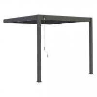 Пергола Aquaviva Авангард Макс 4х4м, Антрацит (монтаж к стене, руч. упр. ламелями) - wod-mir.ru 