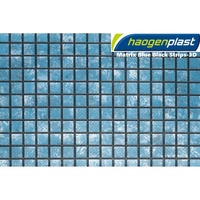 Пленка ПВХ Haogenplast Blue Black Strips-3D, ширина 1,65м (мозаика голубая с чёрной затиркой) - wod-mir.ru - Екатеринбург 