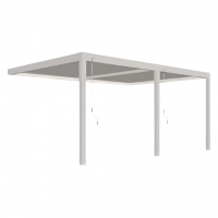 Пергола Aquaviva Авангард 5,3х3,6м, Белая (монтаж к стене, руч. упр. ламелями) - wod-mir.ru 