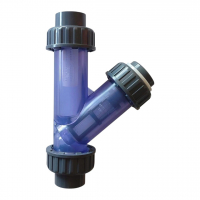 Фильтр сетчатый d40 ПВХ прозрачный корпус уплотнения EPDM - wod-mir.ru 