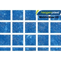 Пленка ПВХ Haogenplast Matrix Blue-3D, ширина 1,65м (синяя мозаика) - wod-mir.ru - Екатеринбург 