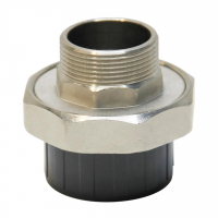 Муфта разборная переходная ПВХ/латунь НР d110x4", Aquaviva - wod-mir.ru 