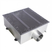 Донный слив RunwillPools Р4-11 квадратный, 350х350х150, AISI-304 (под плитку) - wod-mir.ru 