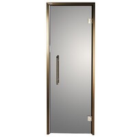 Дверь стеклянная Grandis GS 9х21 - графит, бронзовый профиль (для хамама) - wod-mir.ru 
