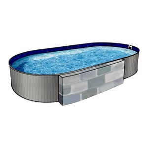 Бассейн Лагуна Гигабасс 10х4х1,5м овальный, платина - wod-mir.ru 
