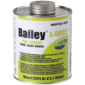 Клей для труб ПВХ Bailey L-5023 946мл (для больших диаметров ПВХ труб) - wod-mir.ru 