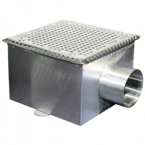 Донный слив RunwillPools Р4-10L квадратный, 200х200х120, AISI-316 (под пленку) - wod-mir.ru 