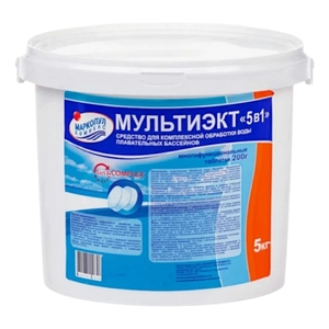 Маркопул Кемиклс Мультиэкт 5в1 средство для комплексной обработки воды, таблетки (200г), 5кг - wod-mir.ru 