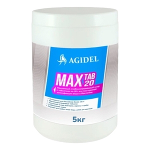 Agidel MaxTab (20) медленный стабилизированный хлор, таблетки (20г), 5кг - wod-mir.ru 