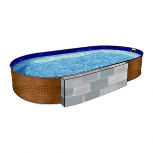 Бассейн Лагуна 8х3х1,25м овальный, светлое дерево - wod-mir.ru 