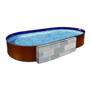 Бассейн Лагуна 8х4х1,25м овальный, темный шоколад - wod-mir.ru 