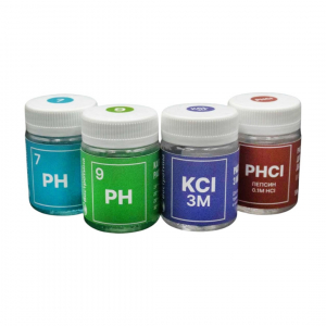 Набор №9 для ухода за электродами: pH7, pH9, KCL, Pepsin-HCl, Лаборатория Востротина - wod-mir.ru 