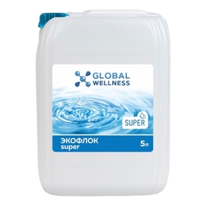 Global Wellness Экофлок Super жидкое средство для очистки воды, 5л - wod-mir.ru 