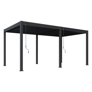 Пергола Aquaviva Авангард Макс 8х4м, Антрацит (руч. упр. ламелями, отдельностоящая) - wod-mir.ru 