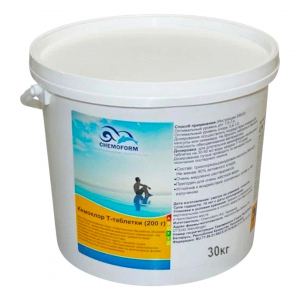 Chemoform Кемохлор-T медленный хлор, таблетки (200г), 30кг - wod-mir.ru 