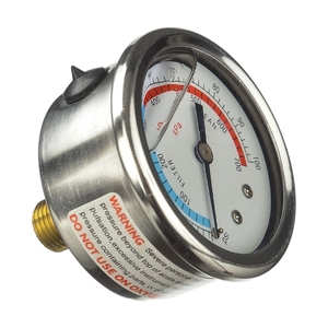 Манометр Aquaviva 100PSI стальной, верхнее подключение (6011031) - wod-mir.ru 