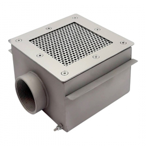 Донный слив Xenozone СД.25.2/1 сетчатый, 250х250х120мм, AISI-316 (под пленку) - wod-mir.ru 