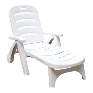 Шезлонг Jcaqua JPA96 складной, белый  - wod-mir.ru 
