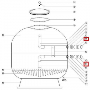 Фланец для крепления 5 крановой обвязки Aquaviva 1400мм  - wod-mir.ru 