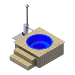 Купель пластиковая со ступенью VH2 с каркасом, подиумом и печью - wod-mir.ru 