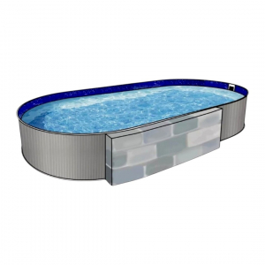 Бассейн Лагуна 12х6х1,25м овальный, платина - wod-mir.ru 