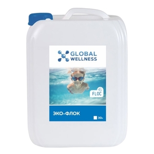 Global Wellness Экофлок жидкое средство для очистки воды, 30л - wod-mir.ru 